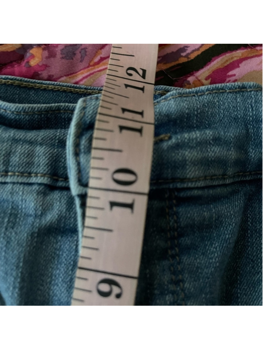 Upcycled Reworked Patchwork Denim Shorts Size 12 - Picture 13 of 14